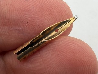 Rare Vintage Spare Parker 51 English Fountain Pen Nib 14ct Gold Broad Tip 1mm