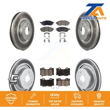 Front Rear Coated Disc Brake Rotors And Ceramic Pads Kit For Nissan 370Z