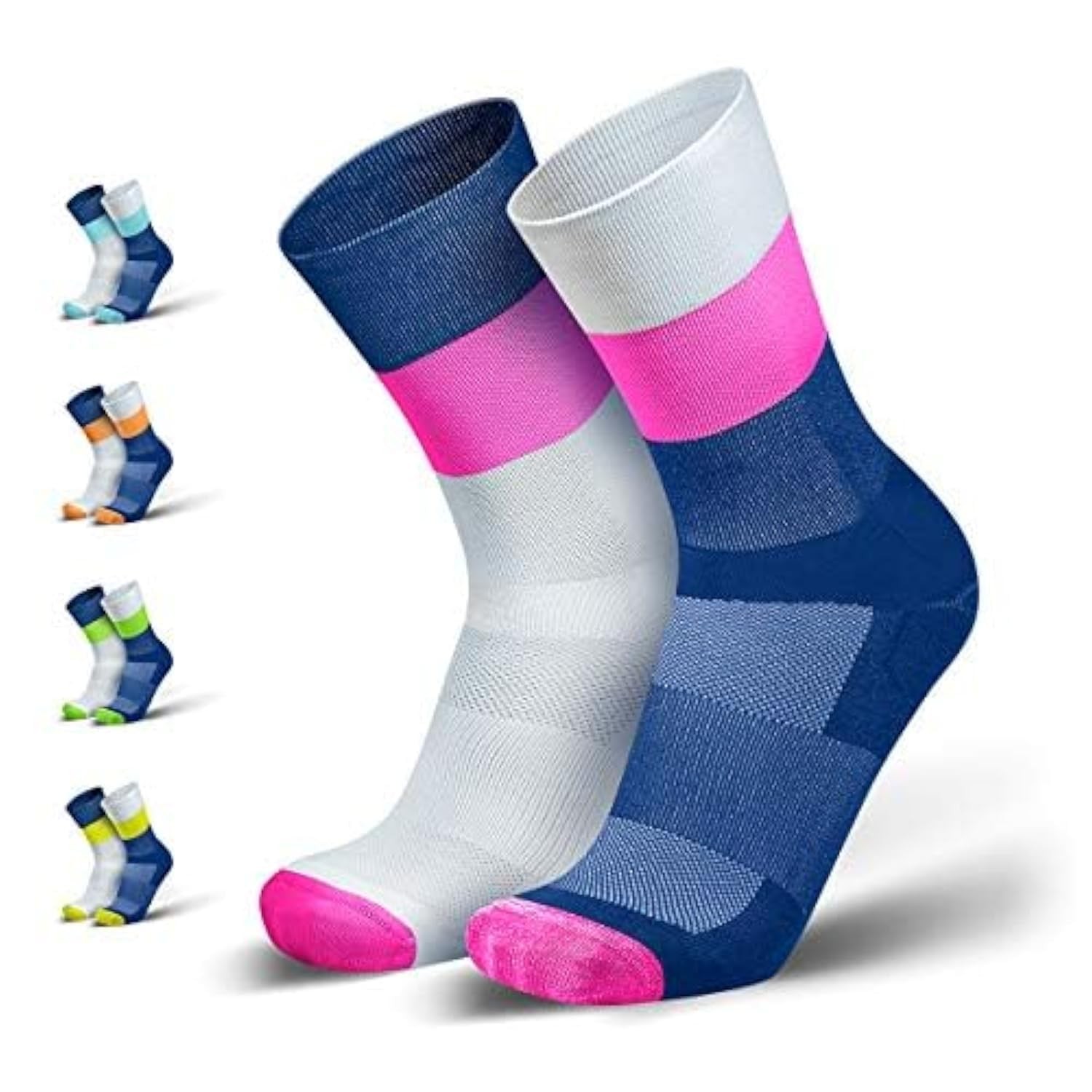 Chaussettes de compression Mirrored pour running et triathlon noir et gris taille M