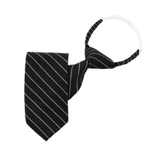Striped Ties for Women Girls, Adjustable Pre-tied Womens Tie Pattern Black