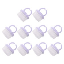 10Pcs Small Nail Dust Brushes with Handle Durable Plastic for Manicure Purple