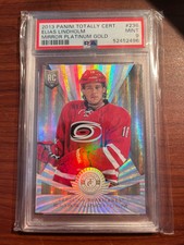 2013-14 Totally Certified Elias Lindholm Mirror Platinum Gold 2/5 Rookie PSA 9