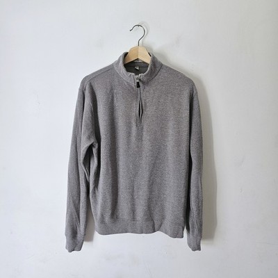 Peter Millar Herren Viertel Reißverschluss 1/4 Golf Oberteil Pullover grau Große Größe Small Oberteil