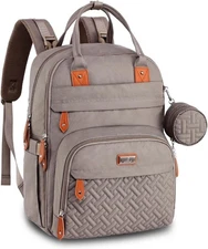 NWT! BabbleRoo Diaper Bag Khaki Backpack Multi Function Travel Tote