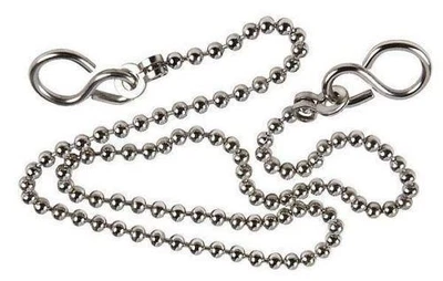 CONCEPT4U Chrome Sink Basin Bath Ball Plug Chain Replacement with S Hook Ends 12"/18"