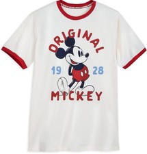 Disney Shirt Size S Tan Red Ringer Mickey Mouse Disneyland Short Sleeve NWT