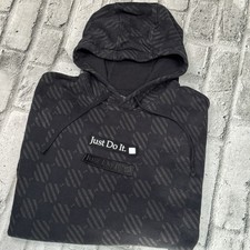 Nike Sportswear Hoodie All over Just Do It Removable Center Logo Sz XXL Mens
