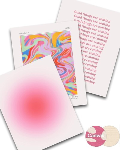 Retro Gradient Wall Art Decor Set of 3 Good Things Are Coming 16"x24" Canvas