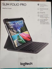 Logitech Slim Folio Pro Keyboard and Cover Case - Black Open box
