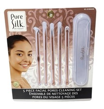 Facial Pore Cleaning Set 5pc Acne Remover Pimple Popper Kit, Rose Gold, New Silk