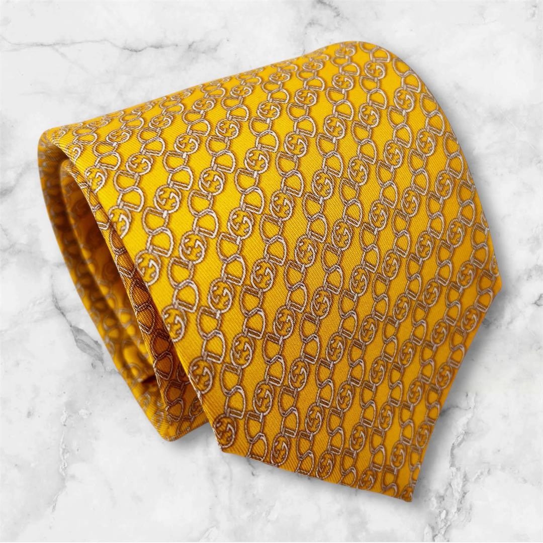 Authentic GUCCI Interlocking GG Pattern Silk Tie … - image 10