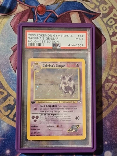 2000 POKEMON GYM HEROES HOLO-1ST EDITION #14 SABRINA'S GENGAR PSA 9