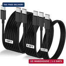 3-Pack Black 3.3FT 6.6FT 10FT 60W USB C to USB C Cable, Type C Fast Charging C