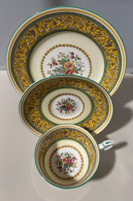 Paragon Corinthian Yellow Cup Plate Saucer Trio