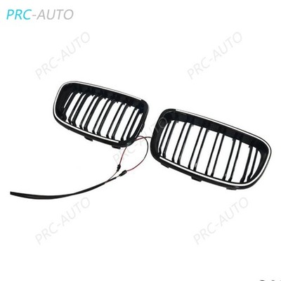 For 2012-2014 BMW 1 Series F20 F21 Front Bumper Kidney Grille w/ LED Light 2PCS 