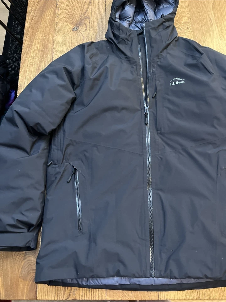 Chaqueta de plumón ultraligera impermeable TEK para hombre LL BEAN 511468 negra, talla M Foto 2 de 4