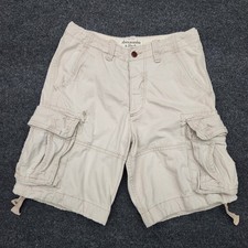 Abercrombie Fitch Mens Size 32 Biege Heavy Cargo Shorts 90s Y2K Preppy