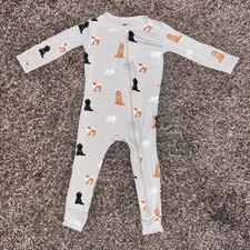 Kyte Baby Zippered Footless Romper in Fluffy Dog Size 2T