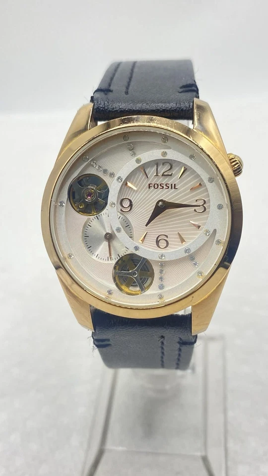 Fossil Twist ME-1063 Watch Womens Bronze Tone  Automatic & Working - Image 3 of 4