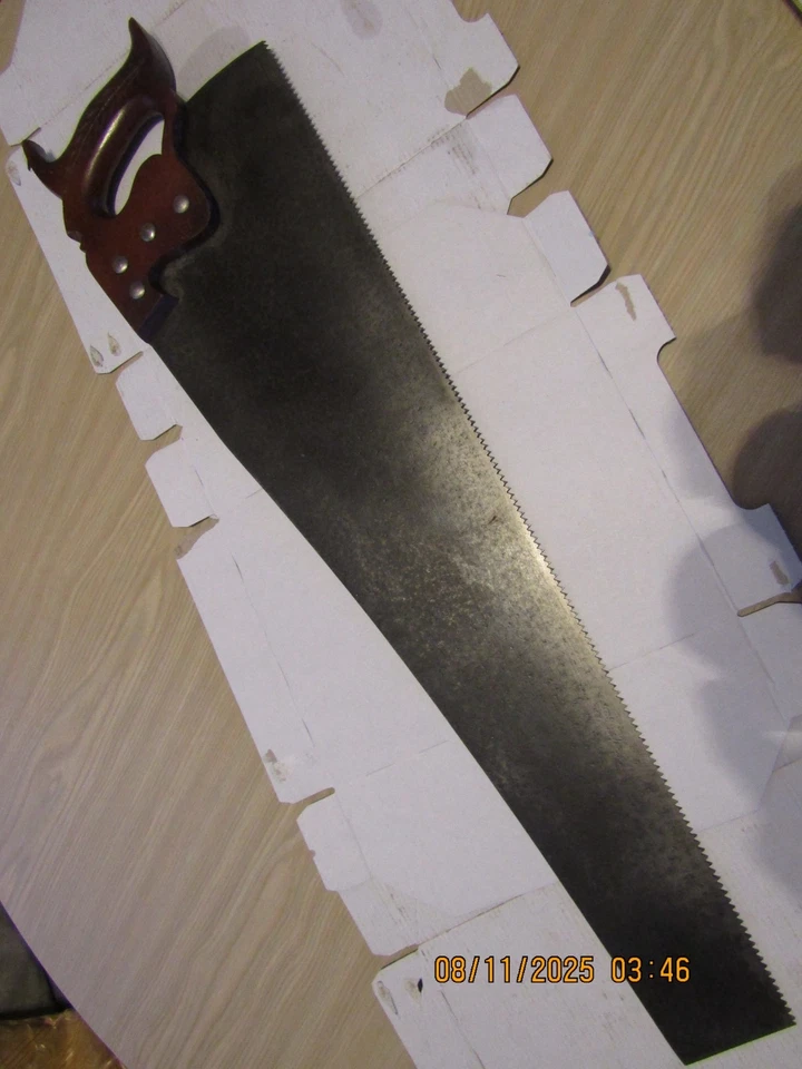 3-Nice vintage Saws 2-Panels 1-Tenon, carpenter shipwright - Image 3 of 4