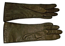VTG Grandoe Women  s Antron Nylon Lined Brown Leather Gloves 6-1/2