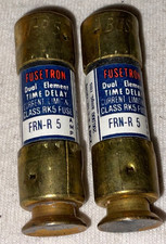 LOT OF 2 FUSETRON FRN-R 5 5A 250V DUAL-ELEMENT TIME-DELAY FUSE CURRENT LIMITING