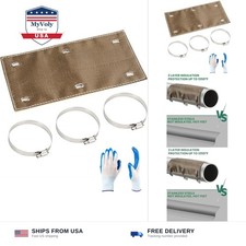 PLOZANO Titanium Pipe Shield with Gloves, Exhaust Heat Shield 12" x 6", 2 Lay...