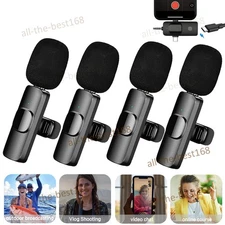 Wireless Lavalier Microphone Audio Video Recording Mini Mic For iPhone/Android