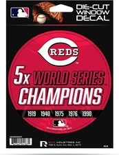 Cincinnati Reds 5" Decal Sticker 5X Time Champions Flat Vinyl Auto Emblem World