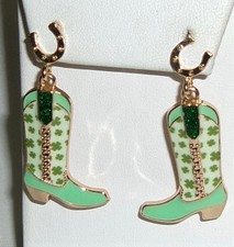 Shamrock Boot Earrings-St. Patrick's Day-Lucky Horse Shoe-New