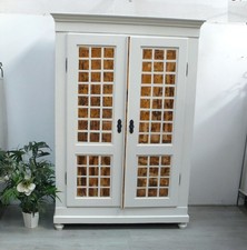 Dielenschrank Keilschrank 2 Türen Gründerzeit, Weichholz Weiß + Shabby Naturholz