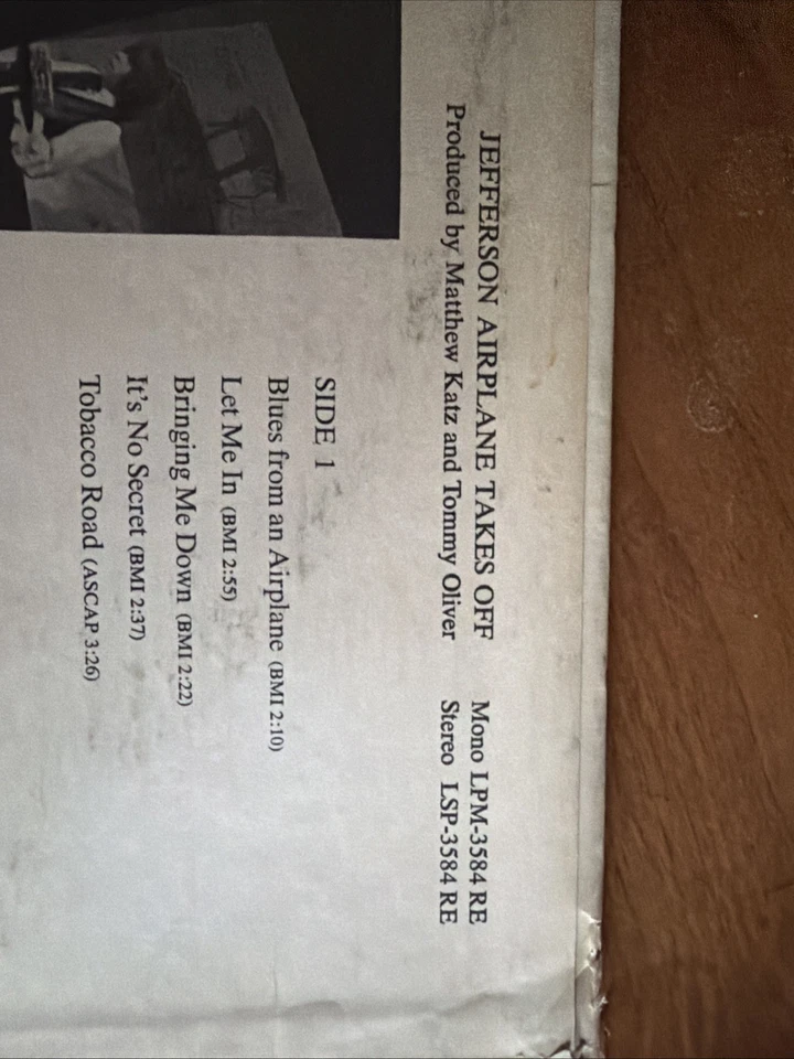 JEFFERSON AIRPLANE Takes Off LP ORIGINAL US 1966 PRESSING Psych FOLK Moby Grape - Image 3 of 4