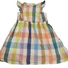 Baby Gap Girls Pastel Plaid Dress Size 5 Flutter Sleeve Summer Church Picnic
