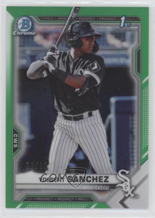 2021 Bowman Chrome Prospects Green Refractor /99 Yolbert Sanchez #BCP-40 2l4
