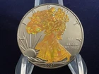 2021 1oz Silver Liberty Eagle.  “Golden HOLO”.  COA in Sleeve.