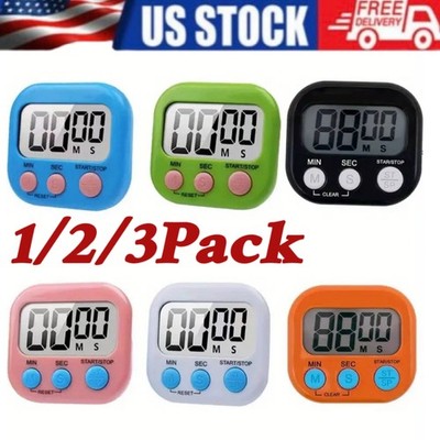 Large LCD Digital Kitchen Cooking Timer Count Down Up Clock Loud Alarm Magnetic