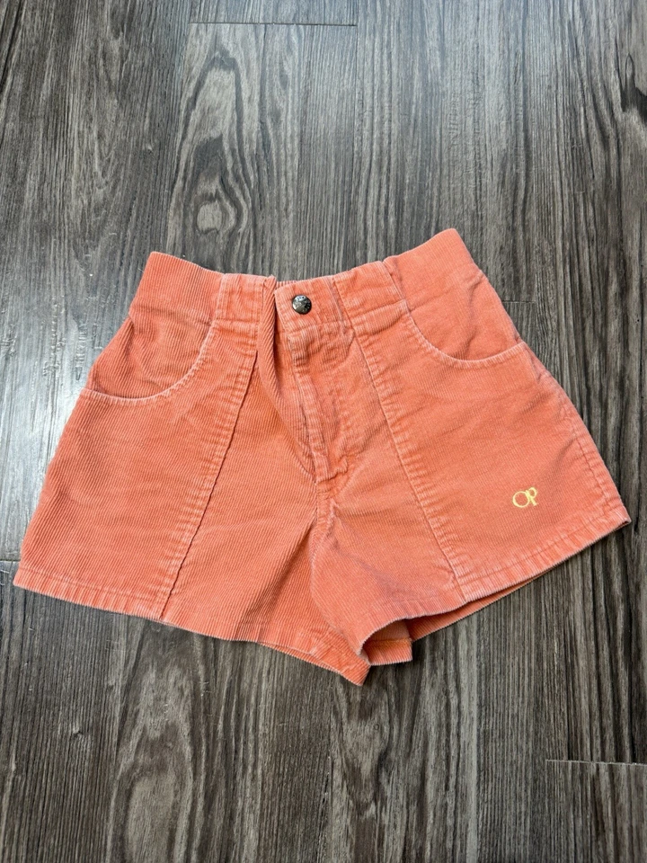 Pantalones Cortos Vintage Años 70 Ocean Pacific Coral Pana Cintura Alta EE. UU., Talla Pequeña Foto 2 de 4