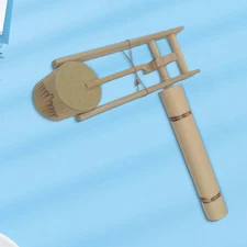 Bamboo Hand Rattle Bamboo Ratchet Manual Rotating Castanet