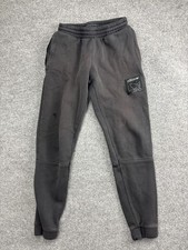 Adidas Sweatpants Mens Small Gray Fleece Joggers Zip Pocket Originals Patch