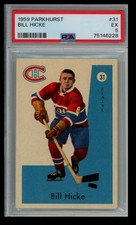 1959-60 Parkhurst Hockey PSA 5 Bill Hicke Rookie #31