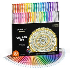 80 Pack Glitter Gel Pens 40 Colors Glitter Gel Pens Set with 40 Refills for A...