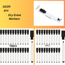 10/20pcs Dry Erase Marker and Eraser Coloured Dry Wipe White Board Markers