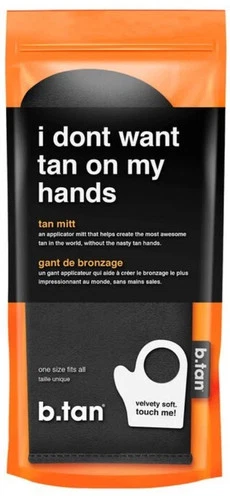 b.tan I Don't Want Tan On My Hands Tanning  Applicator Soft Glove/Mitt 2 Pack