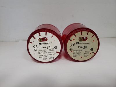 TELEMECANIQUE XVA-C341 STACK LIGHT LENS RED W/O LAMP (LOT OF 2)