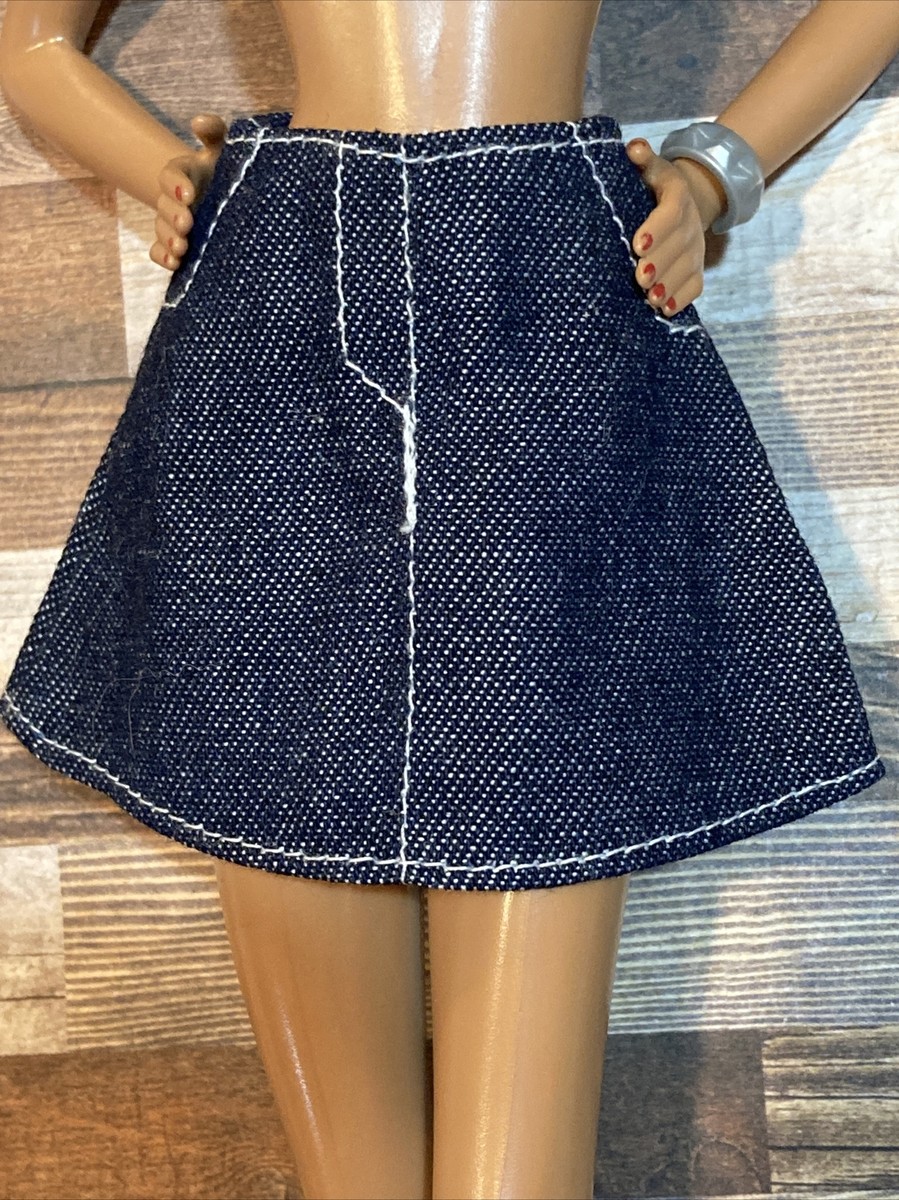 Barbie Integrity Modern Denim Jeans Mini Skirt -Free US Shipping 🔵