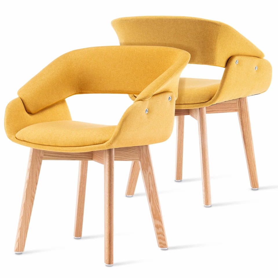 Ivinta Dining Chair Set of 2 Accent Linen Fabric Kitchen Chair for Living Room - Image 3 of 3