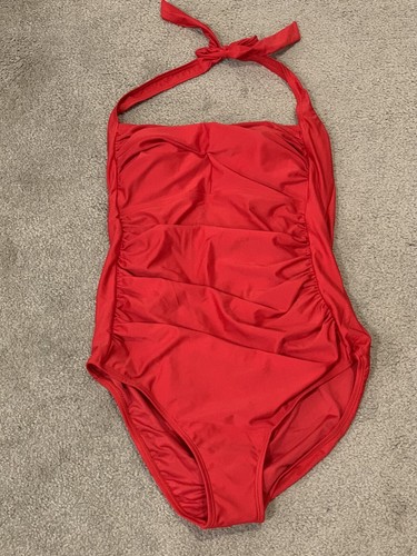Smismivo Tummy Control Swimwear Halter One Piece Slimming Vintage Retro Size L