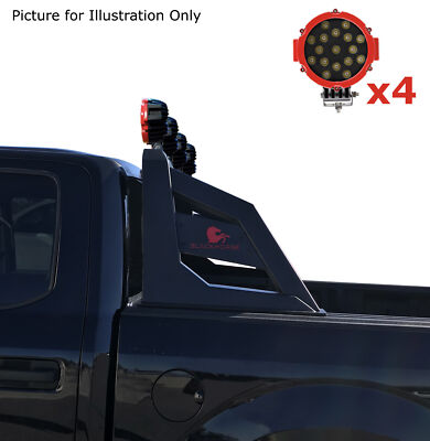 Black Horse ARMOUR Roll Bar Matte Black w/7''Dia LED fit 2000-2010 Dodge Ram 3500