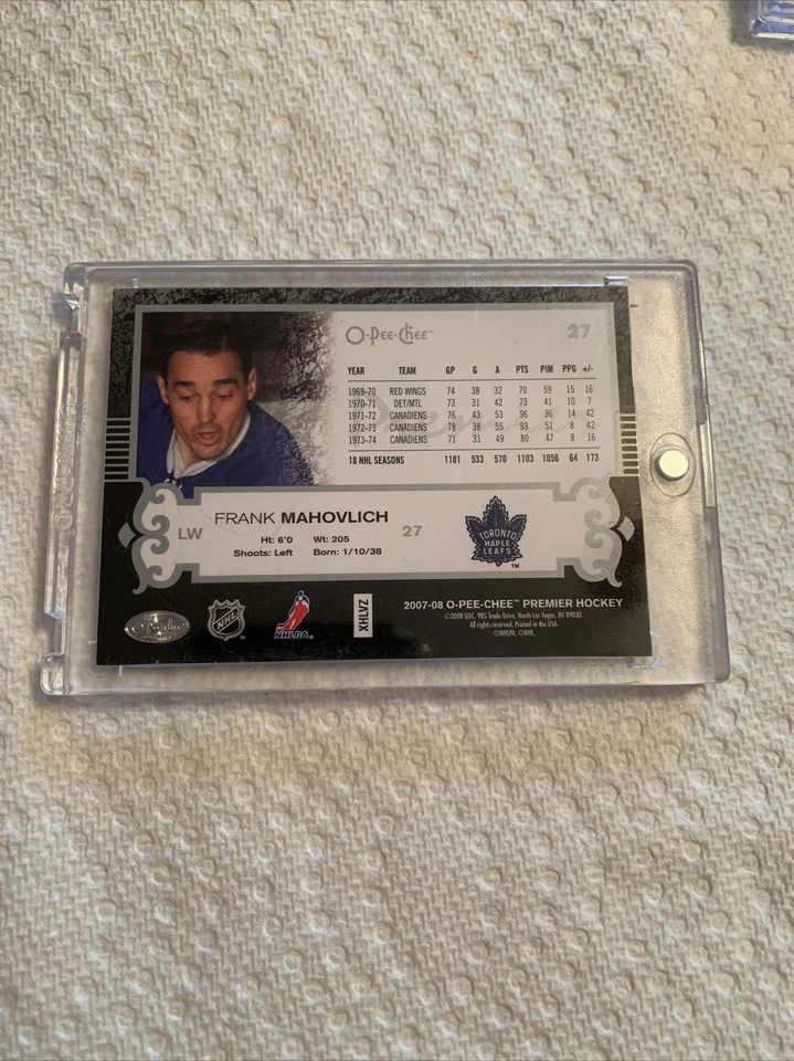 07-08 O Pee Chee Premier Frank Mahovlich #27 25/25 - Image 2 of 2