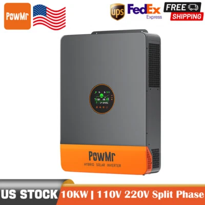 POWMR 10KW 48V 110V/220V Split Phase Solar Hybrid Inverter 200A MPPT Solar Controller